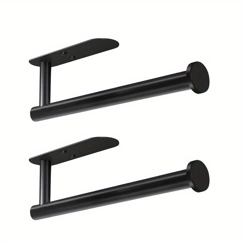 2-Pack Kitchen Paper Towel Holder, Creative Punch-Free Self-Adhesive Paper Towel Holder Under Cabinet, Wall-Mounted Towel Rack/ Towel Rack for Kitchen, Bathroom And RV - Adhesive for Kitchen And Bathroom, Can Hold Paper Rolls
