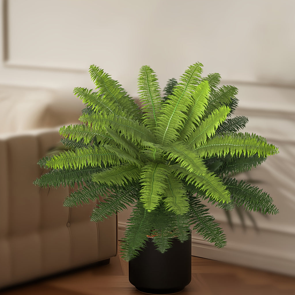 4 Large Boston Fern Greenery, 34-Inch Artificial Plant, Suitable for Outdoor Use, Home Office, Garden Porch Barn Decoration, Wedding Anniversary Festivals (Easter, Mother'S Day, Earth Day), Spring And Summer Display, Indoor And Outdoor Hanging
