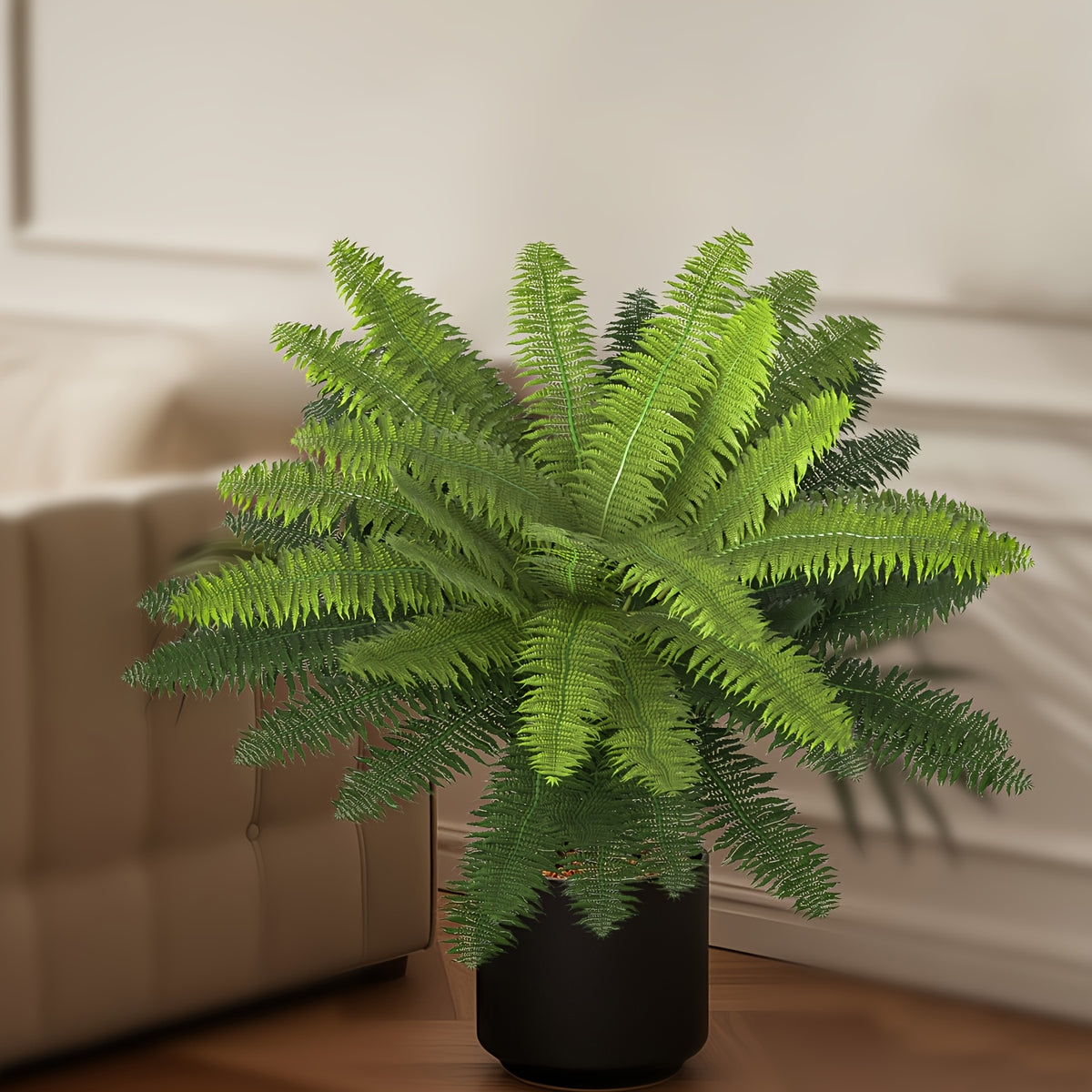 4 Large Boston Fern Greenery, 34-Inch Artificial Plant, Suitable for Outdoor Use, Home Office, Garden Porch Barn Decoration, Wedding Anniversary Festivals (Easter, Mother'S Day, Earth Day), Spring And Summer Display, Indoor And Outdoor Hanging
