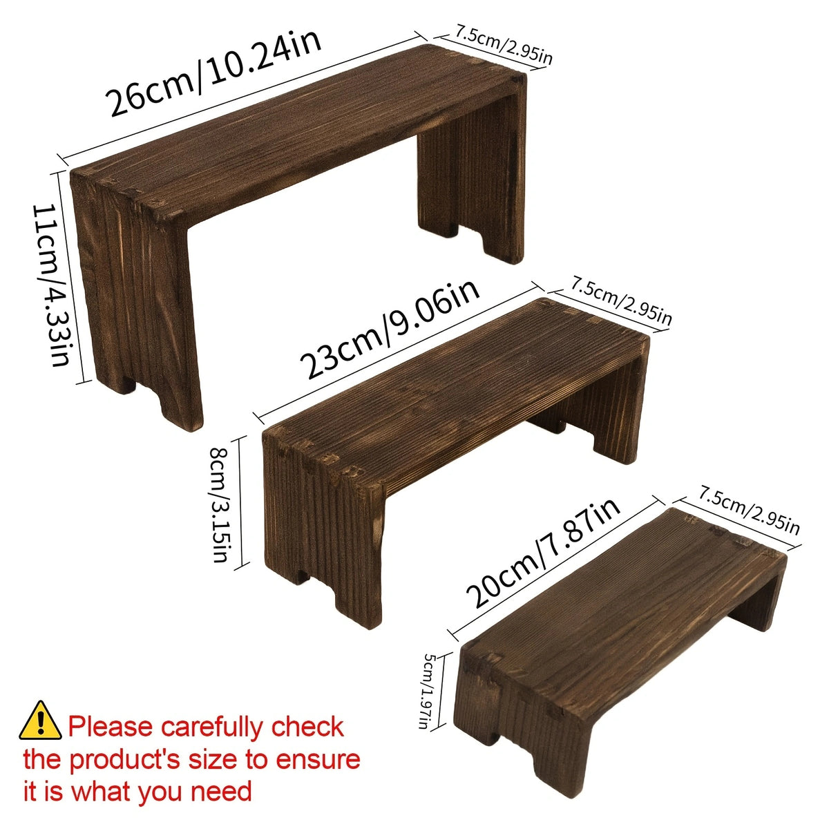 Three-Tier Wooden Display Rack - a Modern Rectangular Home Decor Storage Shelf, a Space-Saving Tabletop Organizer