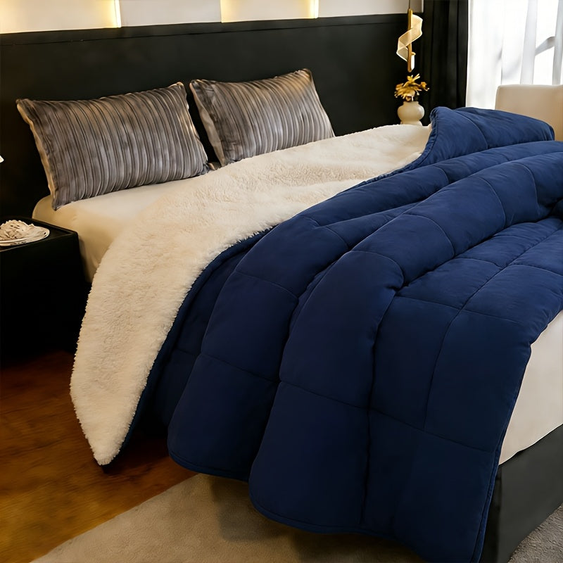 2/3 Pc Sherpa Fleece Blanket for Sofa and Bed, Extra Thick Plush Microfiber, Lightweight Reversible Soft Cozy Warm Luxury Bed Blanket, Single Double Bed Size