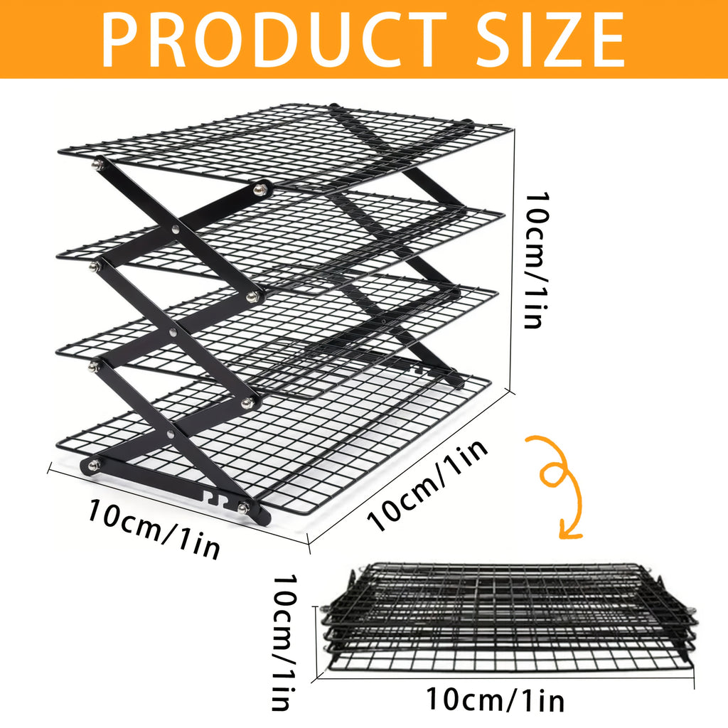 Foldable Cooling Rack, 3/4/5pcs Foldable Cooling Racks Free Baking Tool Set - Stackable Oven Cookie Cake Drying Rack. Used for Camping, Kitchen Storage And Holiday Baking Gifts (Including Silicone Shovels, Egg Beaters, Pliers, Smear Brushes