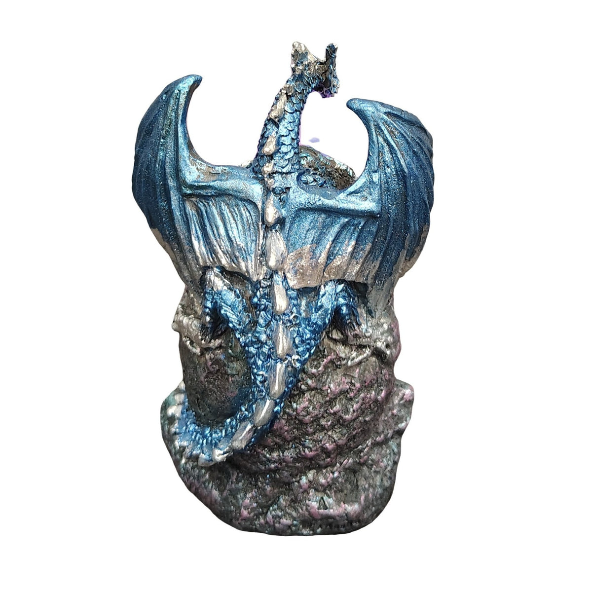 4" H Dragon Guarding Faux Crystal Cave Figurine Statue Home/Room Decor and Perfect Gift Ideas for House Warming, Holidays and Birthdays Great Collectible Addition
