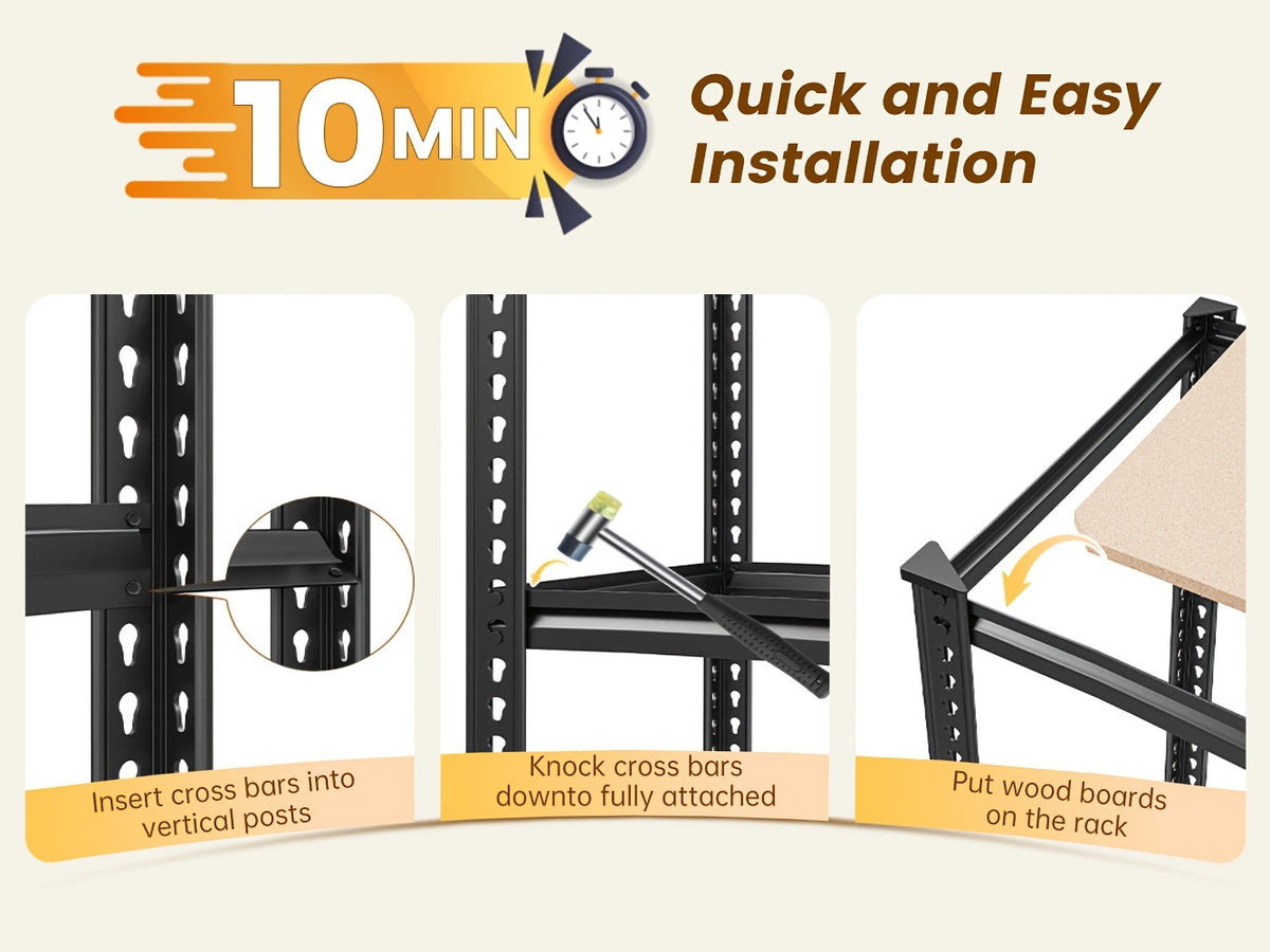 72''H Storage Shelves Heavy Duty Shelving 2000LBS Garage Shelving 5 Tier Metal Shelves for Garage Shelves 35.5"W X72"H X 15.8"D, Adjustable Shelving Unit for Basement Pantry Utility Rack Shelf, Kitchen Standing Rack/ Kitchen Standing Baker's Rack