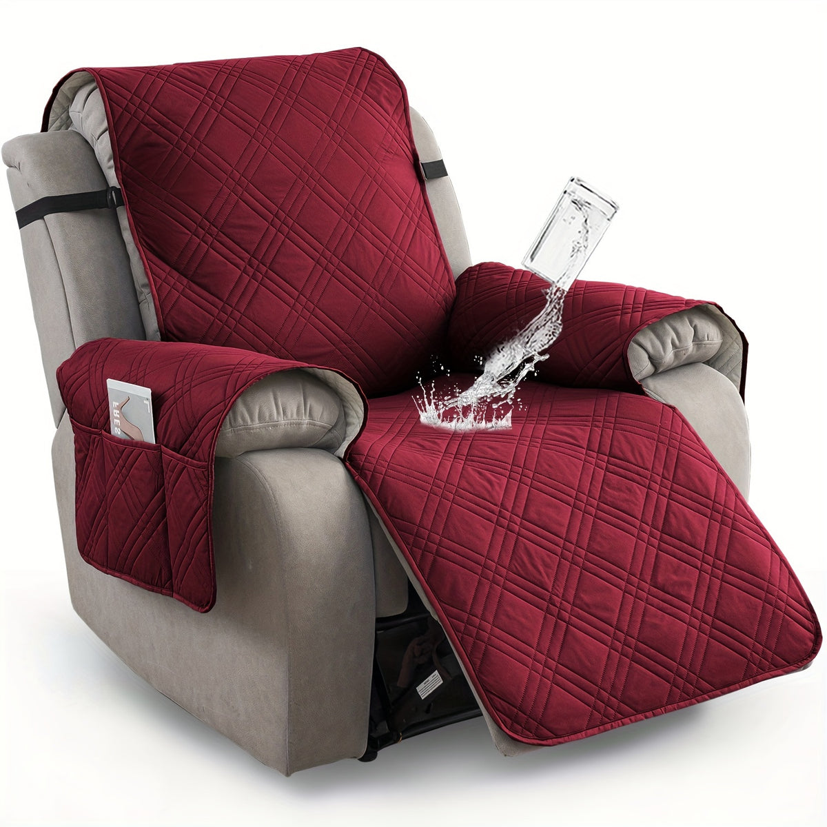 1pc 100% Waterproof Recliner Chair Cover, Non Slip Recliner Covers for Recliner Chair with Pocket, Pet Scratch-Resistant Sofa Slipcover, Washable Furniture Protector, Easy to Install for Living Room, Bedroom, And Study, Halloween Home Decorations