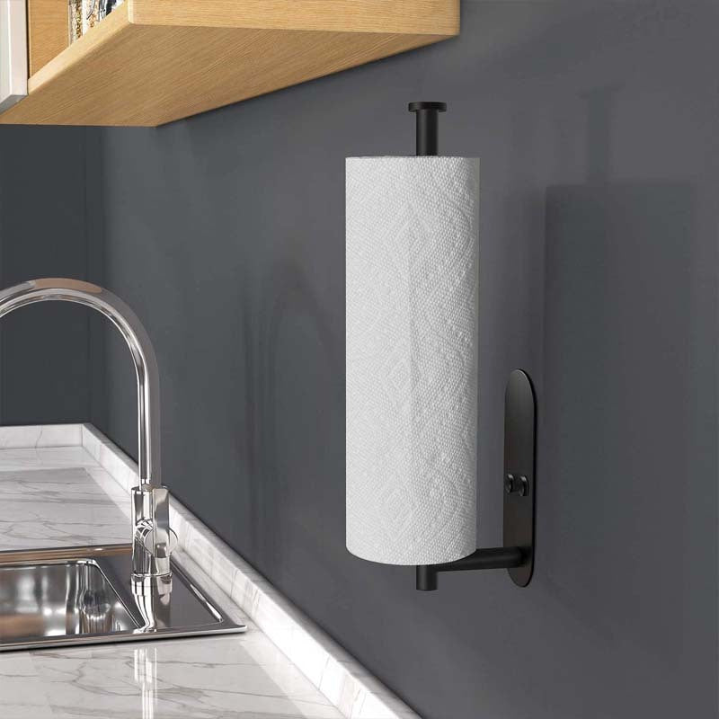 2-Pack Kitchen Paper Towel Holder, Creative Punch-Free Self-Adhesive Paper Towel Holder Under Cabinet, Wall-Mounted Towel Rack/ Towel Rack for Kitchen, Bathroom And RV - Adhesive for Kitchen And Bathroom, Can Hold Paper Rolls