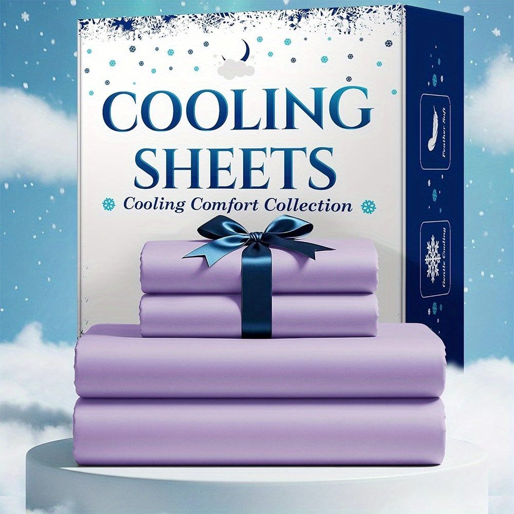 3/4pcs Cooling Bamboo Bed Sheet Set, Kids 4000 TC Extra Deep Pocket 20 Inch Bed Sheet, Luxury Soft Hotel & Cooling Sheet Set for Hot Sleepers, Wrinkle And Shrink Resistant, Fitted Sheet And Flat Sheet And Pillowcases
