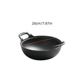 Uncoated Cast Iron Wok with Dual Handles, Deep Stir Fry Cooking Pan in Five Size Options from 7.87 to 12.59 Inches for Home Kitchen Meals