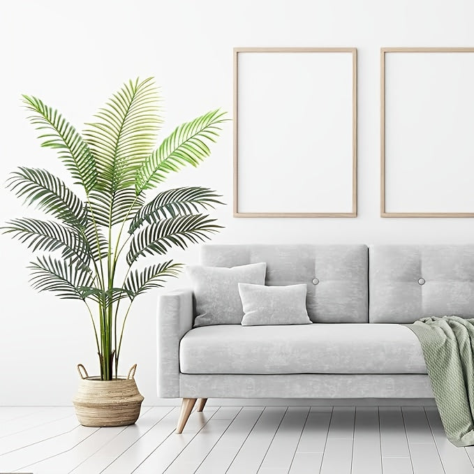 Faux Tropical Palm Tree, 5.9-Foot Artificial Floor Plant with Realistic Leaf Design for Living Room, Home Office, Entryway and Hotel Decor