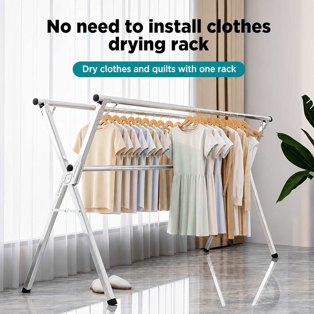 A Versatile Clothes Drying Rack Available in Three Sizes, 63", 78.7" And 95", Designed for Both Indoor And Outdoor Use. This Durable Metal Rack Is Collapsible And Features a Heavy-Duty Stainless Steel Clothesline, Drying Racks