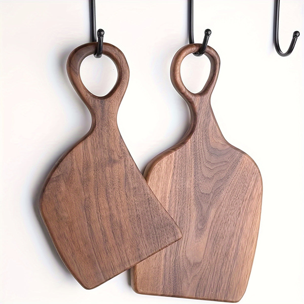 2pcs Walnut Wood Cutting Board Set - Heavy-Duty Reversible Chopping & Serving Board with Hanging Handle, Walnut Wood Grain - Heavy Thick Suitable for Meat, Bread, Cheese Prep - Holiday Gift (Christmas, Mother' Day)