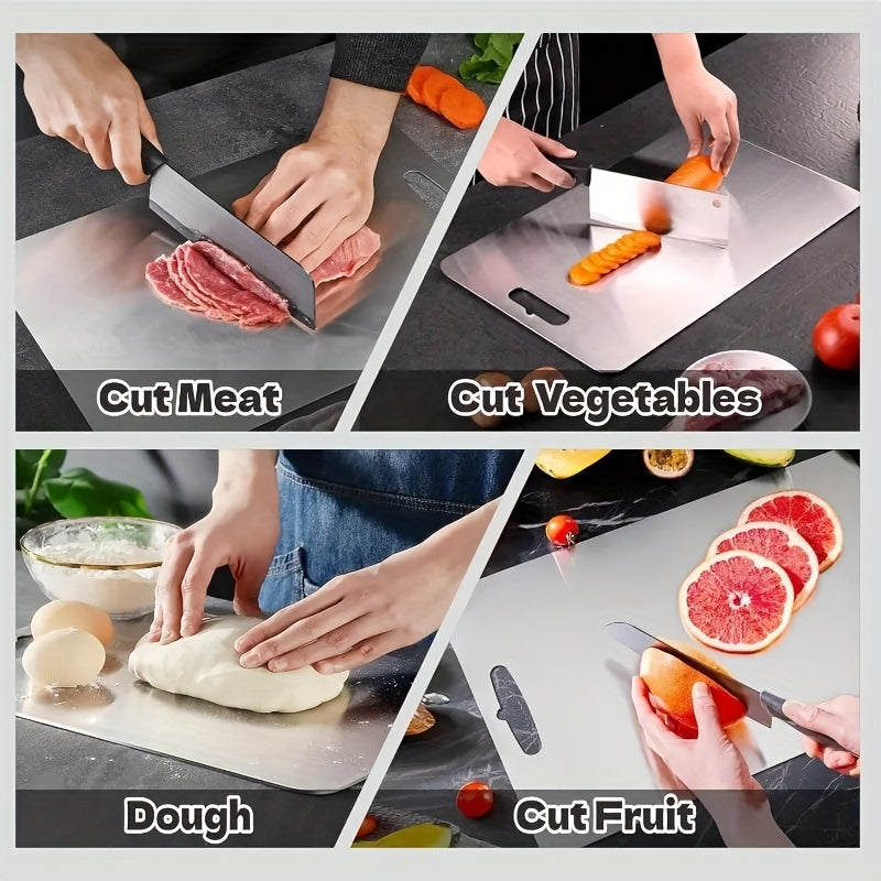 3pcs Titanium Cutting Board Set for Kitchen, 2025 New Upgrade 100% Pure Titanium Cutting Board Kitchen Set, Large/Medium/Small Cutting Boards, Double-Sided Durable Metal Cutting Board