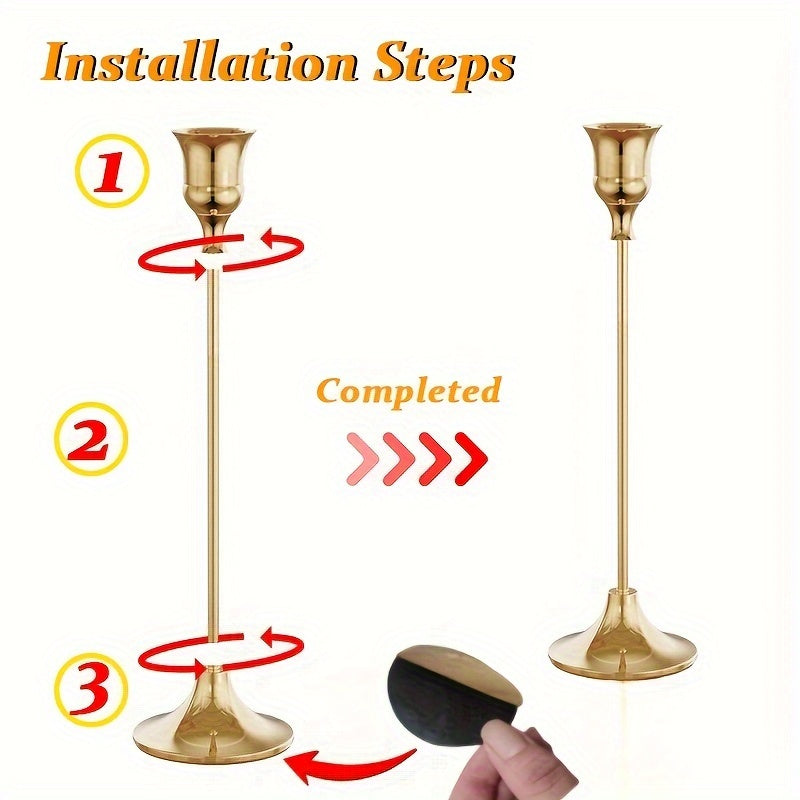 12pcs/6pcs Metal Bell Candlestick, Christmas, Halloween Table Decoration, Candlelight Dinner Photo Props, Anniversary Wedding Decoration, Home Hotel Decoration, Birthday Gift, Suitable for Table Center Decoration, Wedding, Catering, Party (Without Candle)