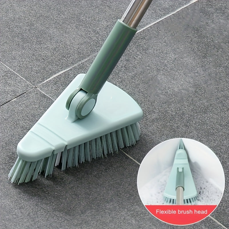 1pc Floor Scrub Brush Shower Scrubber Cleaning Bath Tub And TileScrubber Brush Long Handle Detachable Stiff Bristles For CleaningShower Bathroom Kitchen Balcony Wall 37.4" Length