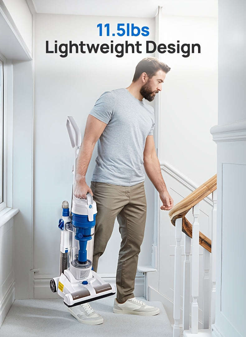 Vacmaster Upright Vacuum Cleaner Power Suction Bagless Vacuum Cleaner Portable Floor Cleaner with 20ft Cord & 13” Cleaning Path for Carpet, Hard Floor and Pet Hair