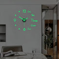 3D Sticker Wall Clock, Silent Battery Operated Plastic Analog Timepiece with Luminous or Red Style Options for Living Room, Bedroom and Office Decor