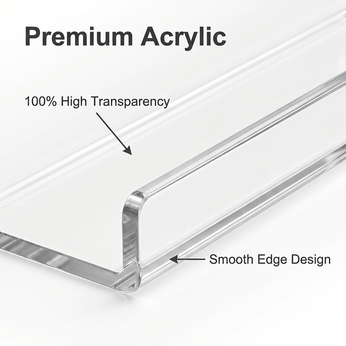4/8/16 Pack Acrylic Shelves for Wall Storage, Room Decor, 15*4" Floating Bookshelves, Display Shelf Organizer for Bathroom, Bedroom, Living Room, Kitchen, Room Decor, Clear