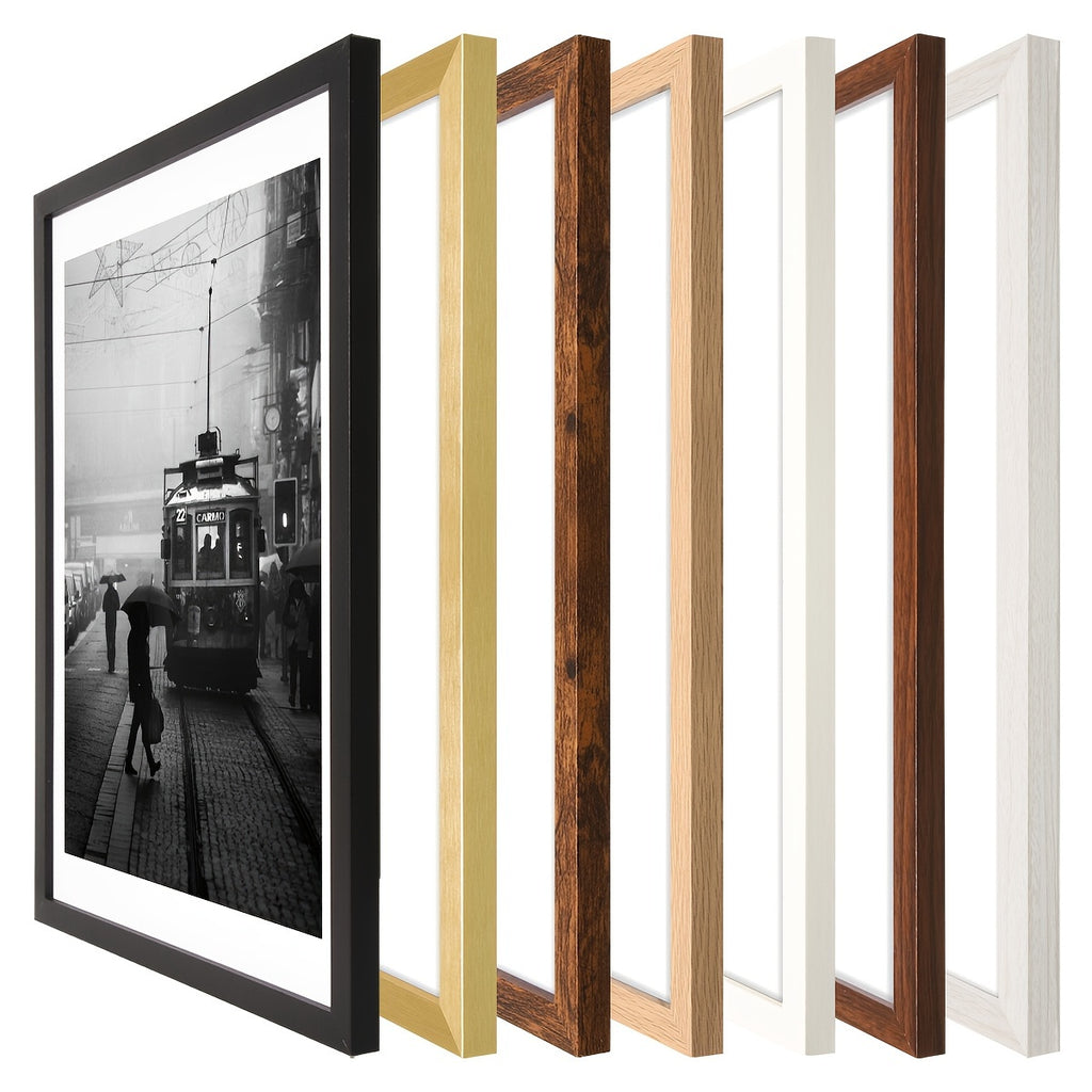 Manufactured Wood Poster Frames 12x16, Set of 3 Classic Rectangular Photo Frames in Seven Colors for Horizontal or Vertical Bedroom and Office Gallery Walls
