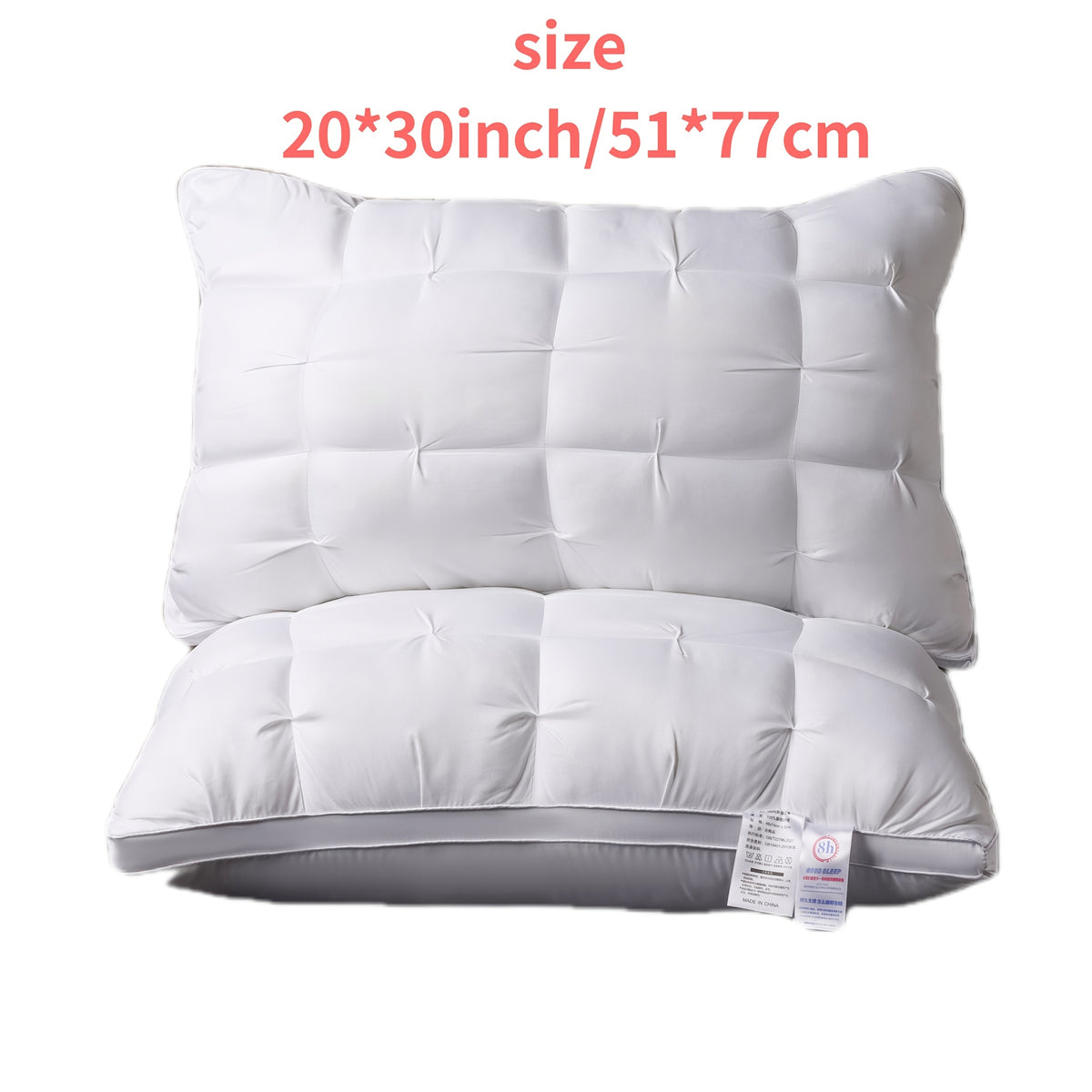 Buy 1 Get 1 Free, Total Of 2pcs Soft Luxury 5-Star Hotel Quality Pillow, 990g 20x30 Inches - Deep Sleep Neck Support, Non-Collapse High Pillow Core For All Seasons, Machine Washable, Perfect For Home Or Gifting