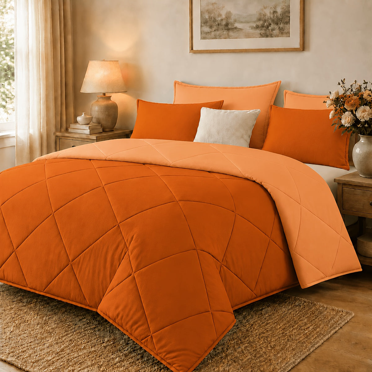 2/3pcs Solid Color Diamond Quilted Large/King Size Bedding, Soft, Comfortable, and Fluffy with Microfiber Filling and Lightweight, Breathable Fabric. Easy to Care for, Warm for All Seasons. Includes Comforter and Pillowcases. Luxurious Quality