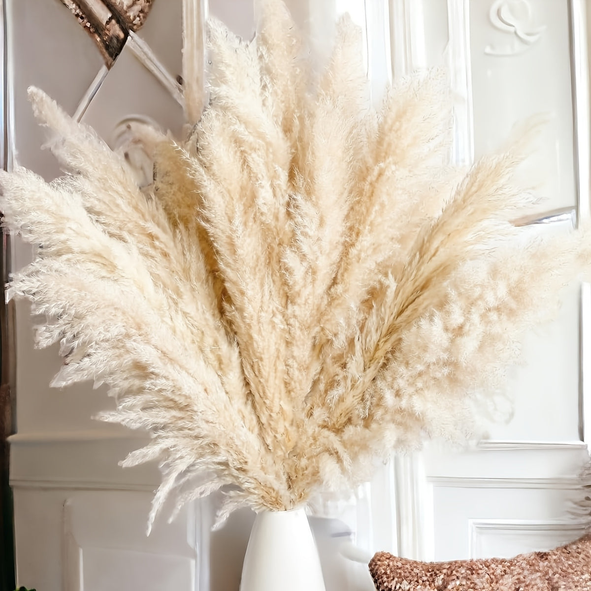 40" Inch 30 Stems Natural Pampas Grass Decor Tall, Pampas Grass, Tall Pampas Grass for Wedding, Party, Farmhouse, Boho Home Decor
