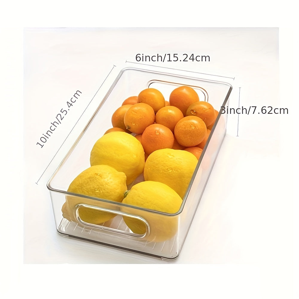 6pcs Of 1 Set, Refrigerator Organizer Bins, Food Storage Bins for Fridge, Freezer, Kitchen Cabinet, Pantry Organization, Fridge Organizer, for Kitchen, Bathroom And Bedroom, 10" Long, Transparent, Home Supplies Eid Al-Adha Mubarak