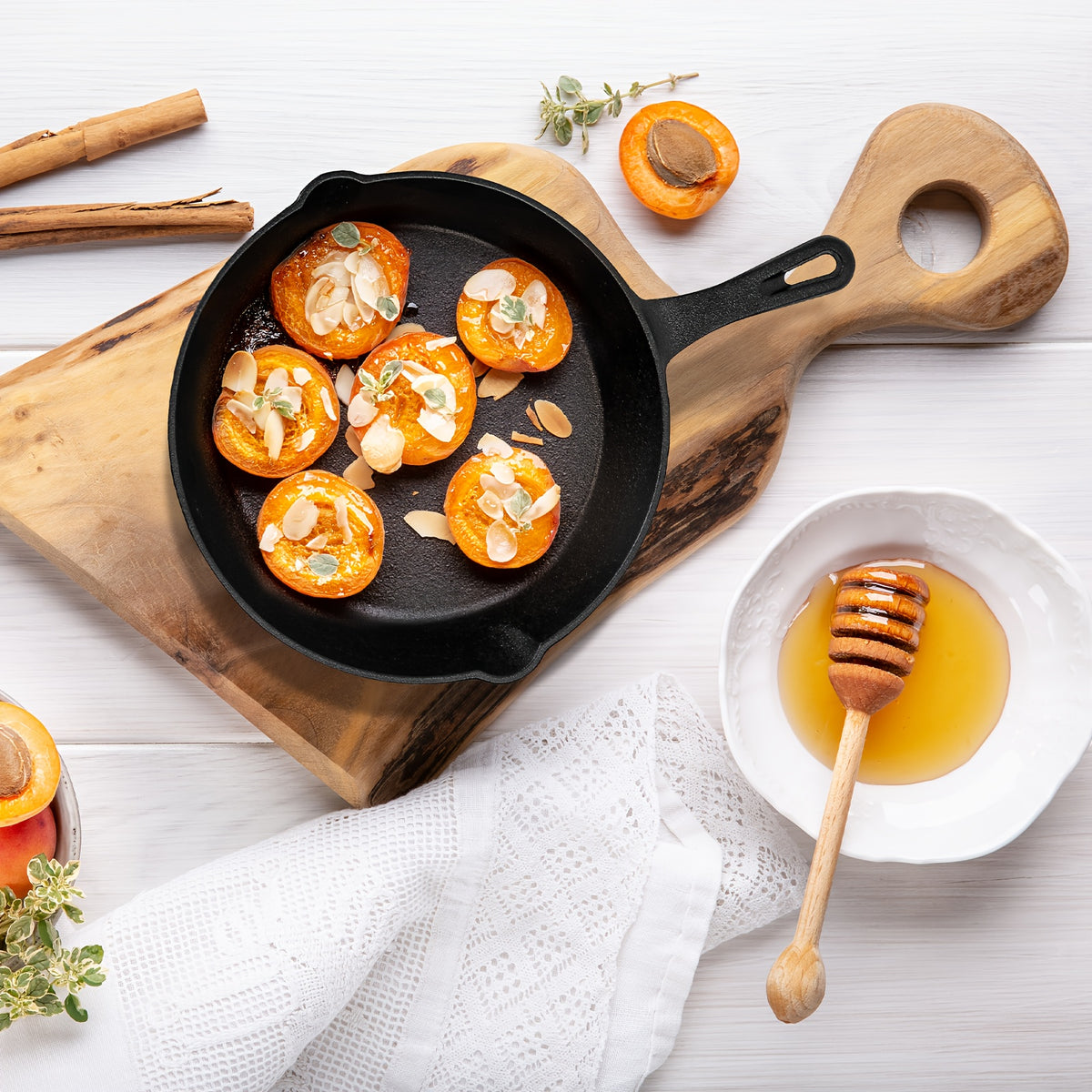 Premium 3pcs Cast Iron Skillet Set - Non-Stick Skillet with Drip Spout, Perfect for Holiday Cooking, RV Use, And Campfire Meals