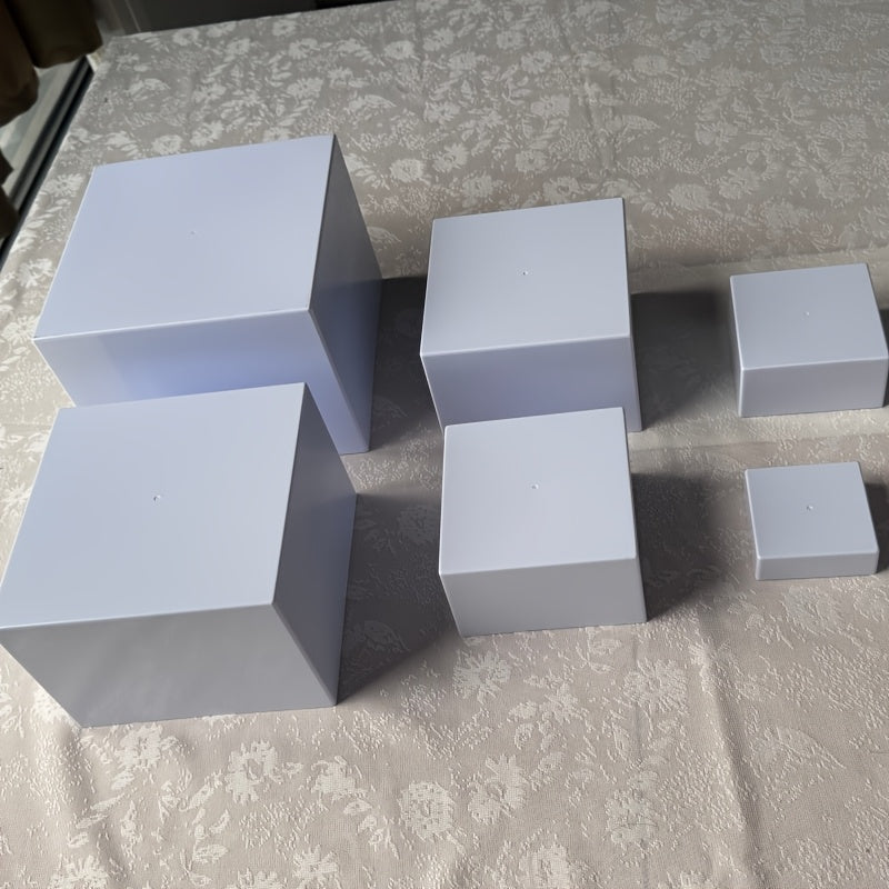6pcs Clear Acrylic Boxes For Display As Buffet Risers And Stands, Food Risers For Party, Table, Stands, Including 8", 7", 6", 5", 4", 3" (Small, 6pcs, Clear)