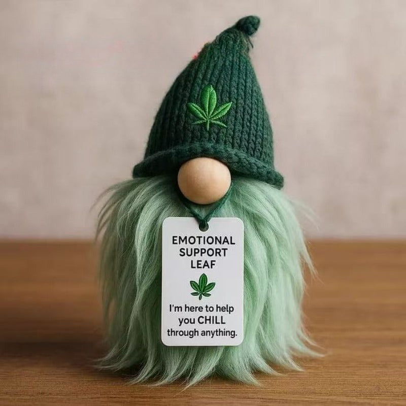 1pc Emotional Support Weed Dwarf, Mini Companion, Fun Handmade Mini Decoration, with Encouragement Card, Tabletop Piece, Fun Home Decor