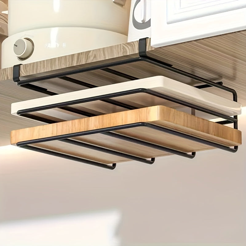 Kitchen Hook Rack, Capable Of Hanging Cutting Boards, Pot Covers And Cabinet Door Hooks, Making It Easy To Organize Kitchen Utensils And Bathroom Supplies. Made Of Steel And Carbonized Coating, It Is More Sturdy And Stable, And Less Prone To Rust.
