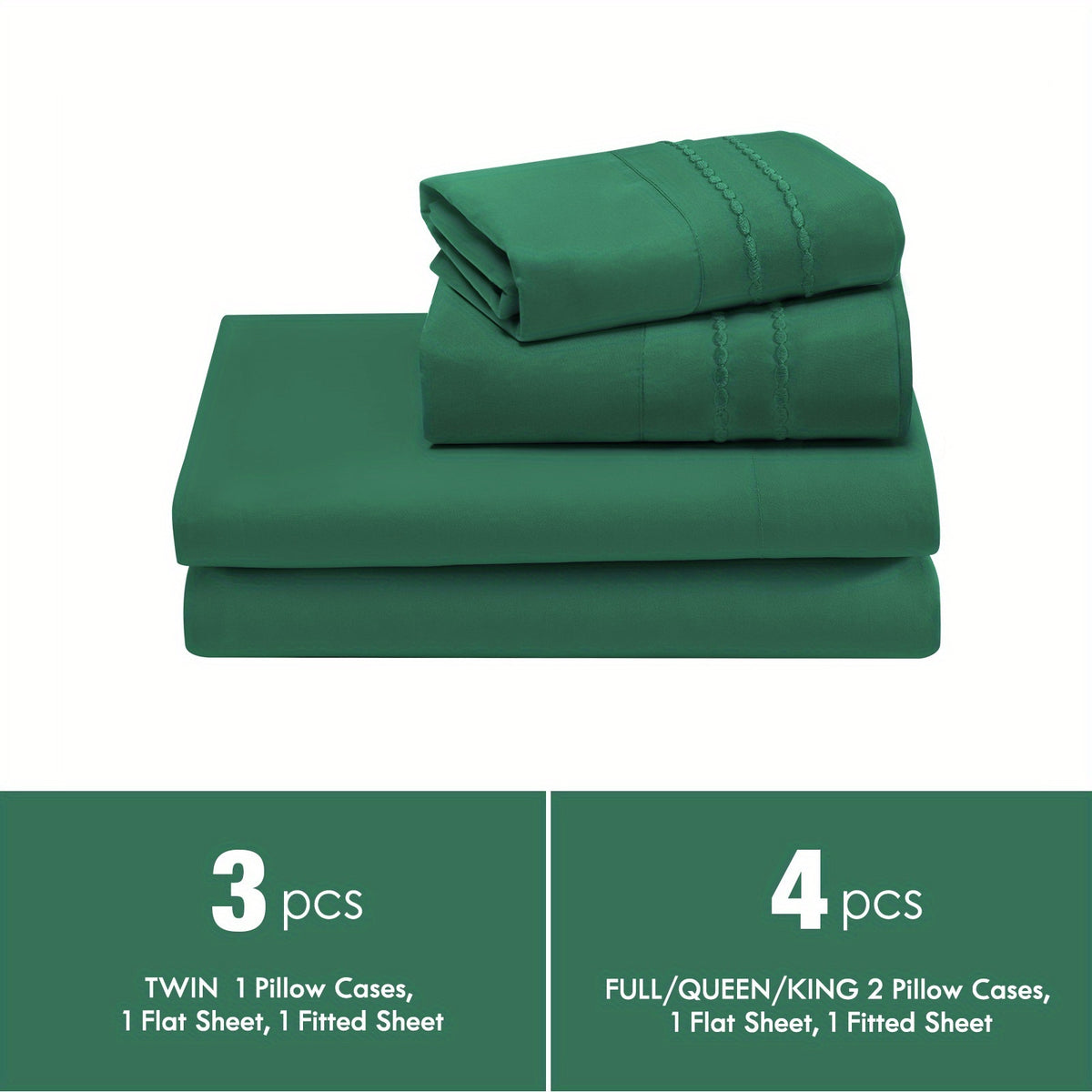 ClevaHome Light Luxury Breathable Sheet Set - 3/4pcs Deep Pockets Cooling Soft Bedding, Fade-Resistant Deep Pockets, All-Season Comfort, Ideal for Dorms, Guest Rooms Everyday Use Twin Full Queen King Sheet