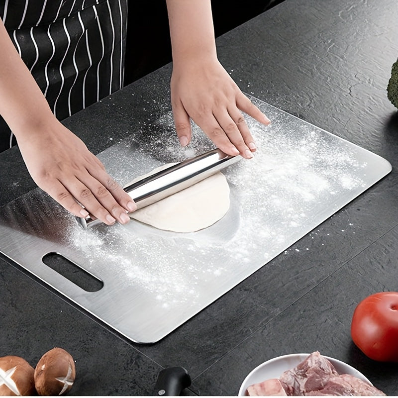 3pcs Premium Stainless Steel Chopping Board Set - Durable, Easy to Clean, Kitchen Ready, Space Saving, Rust Resistant and BPA Free for Food Safety