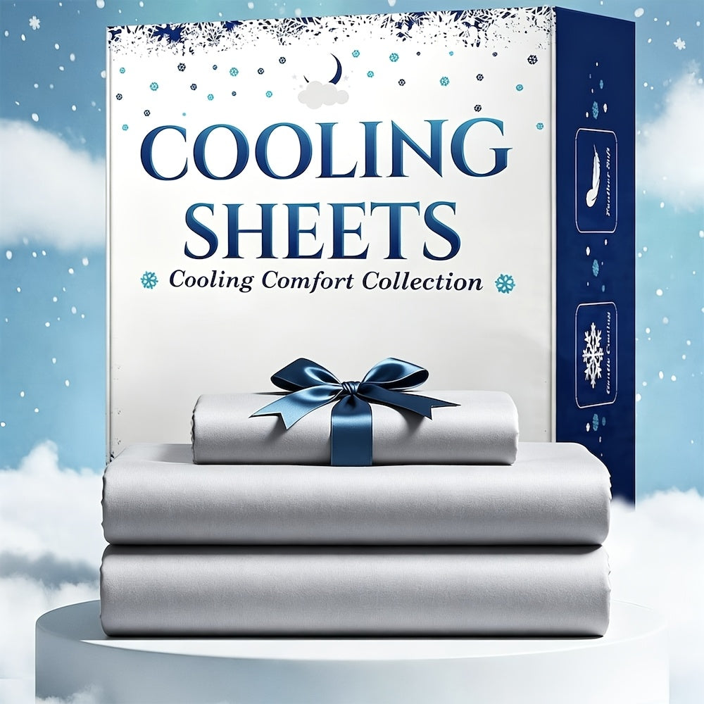 3/4pcs Bamboo Blend Cooling Bed Sheet Set - Kids Ultra Soft Breathable Sheets with Deep Pocket Fitted Sheet (18"-24" Height), Children, 2200 TC Cooling Fabric, Shrink & Wrinkle Resistant, for All-Season Comforter Fit, Hotel Luxury Christmas Gift