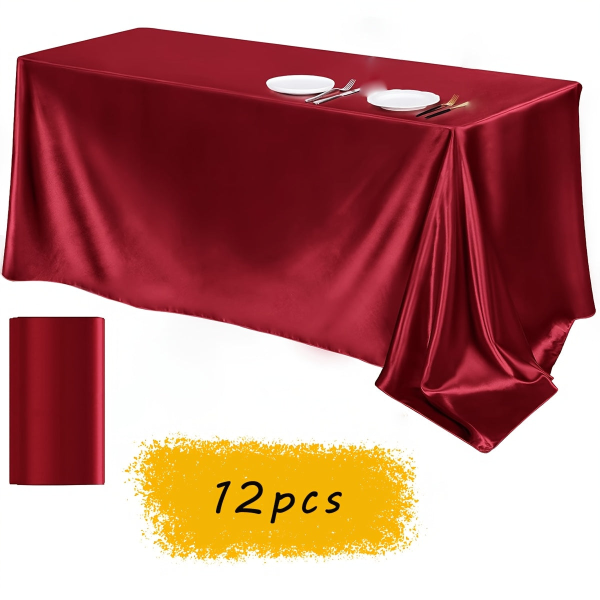 12pcs Satin Tablecloth, 57, Halloween, Christmas