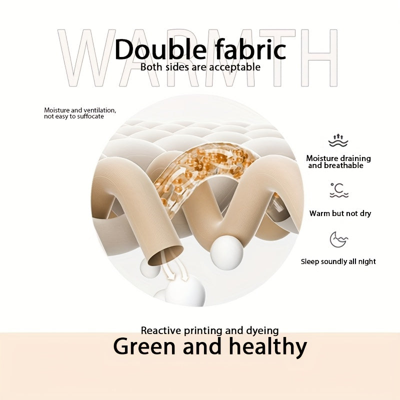, A Piece Of High-quality Thickened Velvet Blanket, Soft100% Superfine Fiber Filling, Light Beige Soft Polyester Fabric, Suitable For Bedrooms And Hotel Rooms(Pillowcases Are Not Included), Winter Warmth Blanket, Soft And Thick Blanket