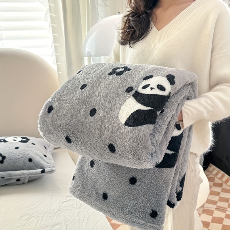 Double-sided Velvet Plaid Black And White Goods Pink And White, Super Soft And Comfortable Panda Velvet, Travel Blanket Suitable for Home Bedroom Sofa Blanket Can Be Machine Washed
