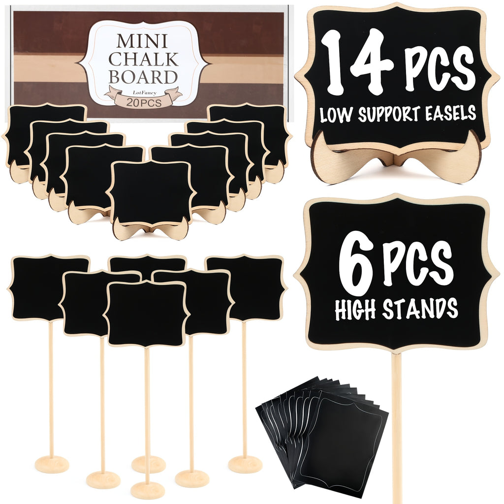 20PCS Elegant Mini Chalkboard Signs with Easel Stand - Perfect for Weddings, Parties, and Events - Includes Table Numbers, Food Signs, and Message Board for School Halloween Halloween,Christmas Halloween, Christmas