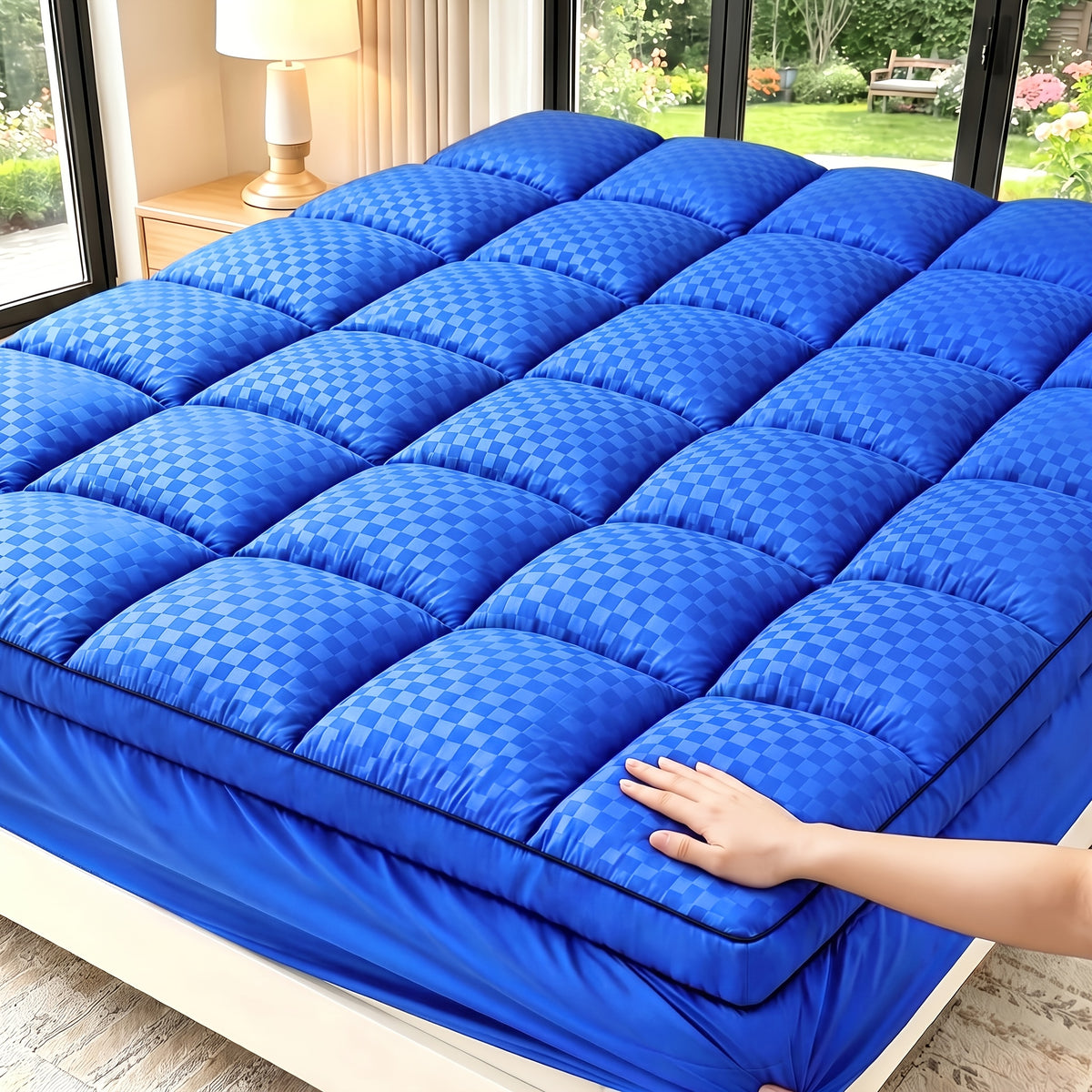 Pillow Top Mattress Pad, 1000 GSM Quilted Breathable Bed Cover with 8–21 Inch Deep Pocket, Machine Washable in Twin Full Queen King and California King