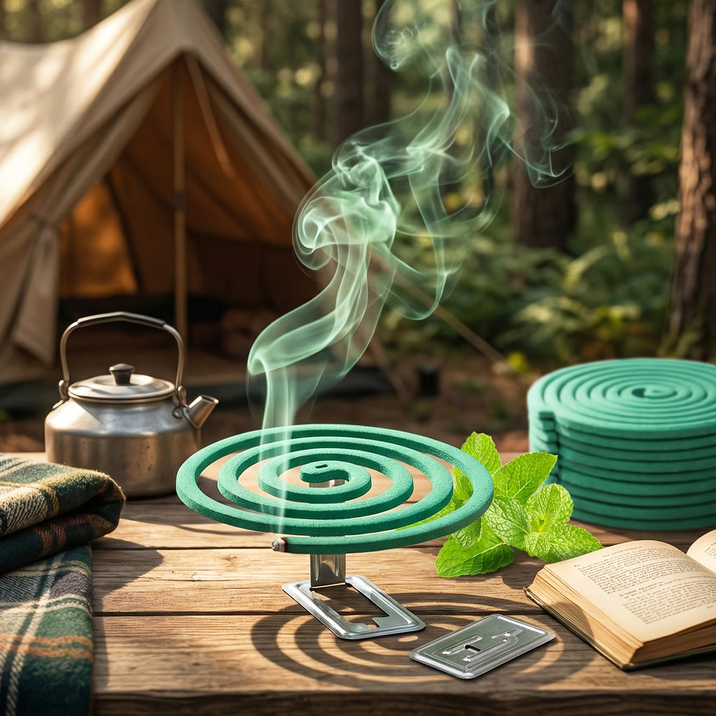 Walleaf Large Mosquito Repellent Coils, Outdoor Citronella Lemongrass Mosquito Coils with Holder, Long Lasting Patio Garden Camping Summer Use