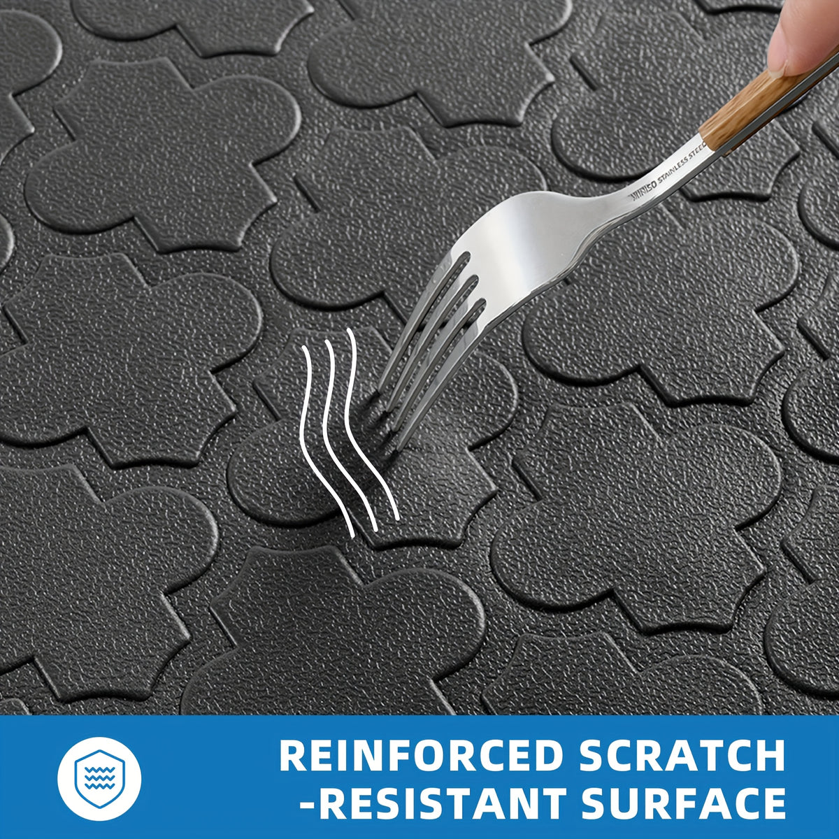 Kitchen Mat- Anti Fatigue Mats for Kitchen Floor- Non Slip Cushioned Rugs for Standing, Kitchen, Floor, Office, Sink, Laundry Room, Black