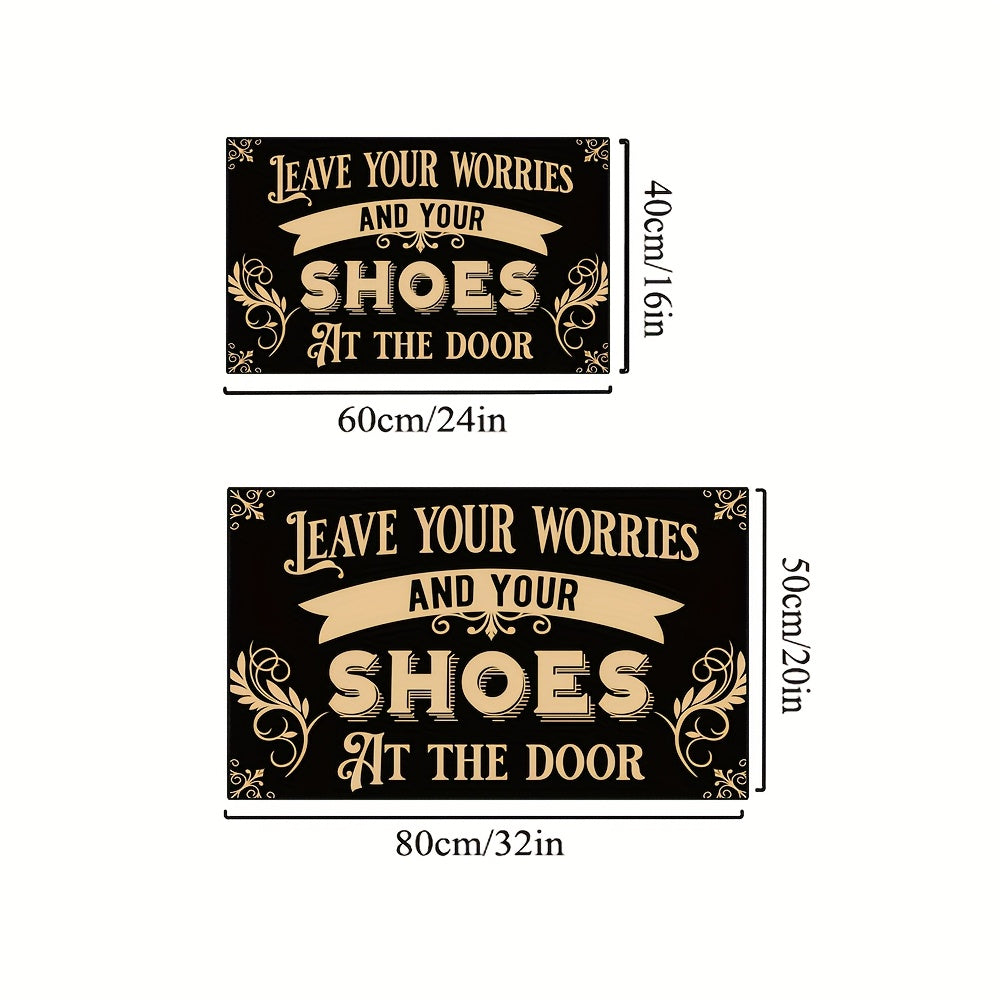 Leave Your Worries And Shoes Doormat Welcome Entrance Carpet Non-Slip Floor Mats Indoor Home Decor