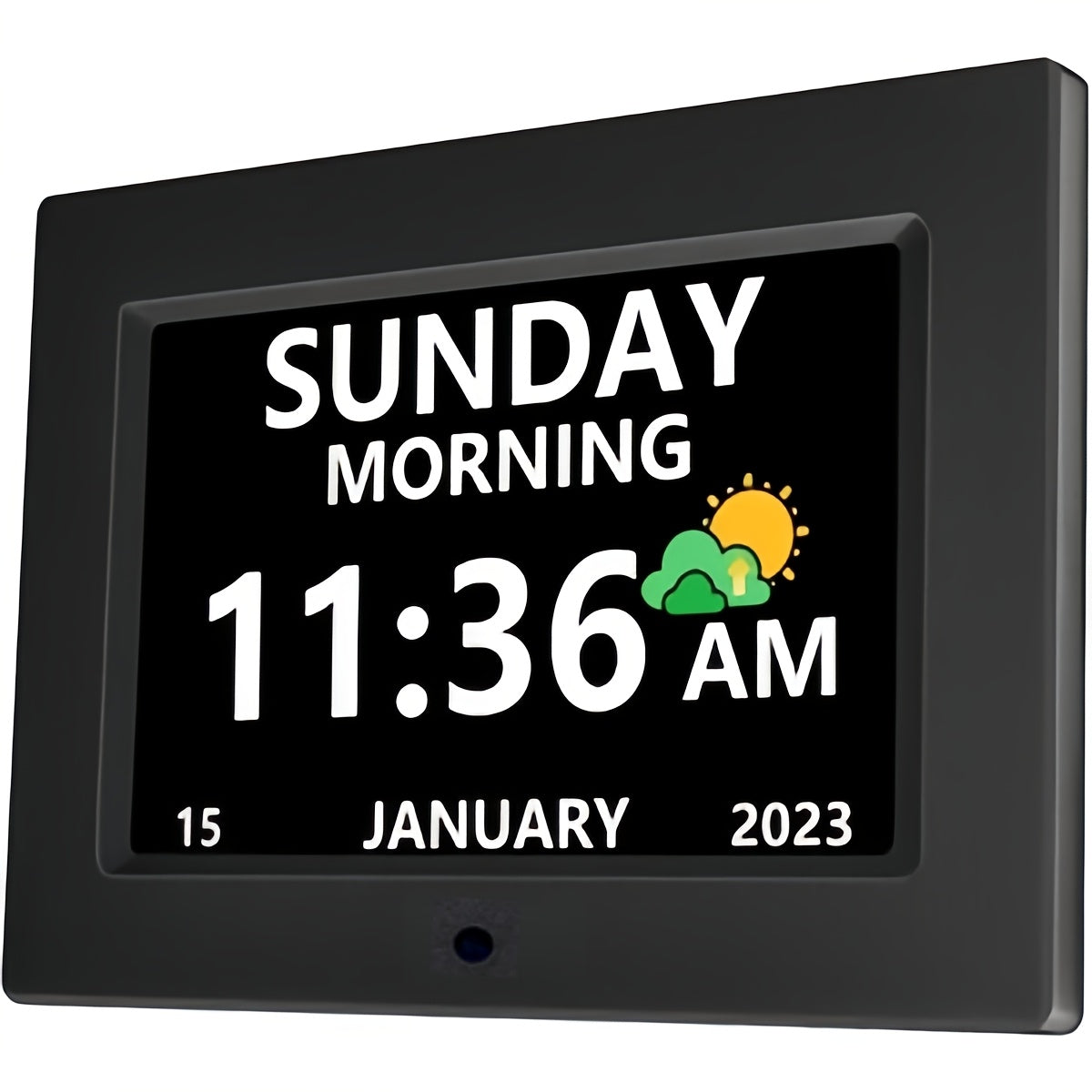 Digital Calendar Day Alarm Clock, Auto Dimmable And Sun Moon Icons, 12 Alarm Options & 18Languages, Large Digital Wall Clock, Gifts for Alzheimers, Elderly, Seniors Or Impaired Vision
