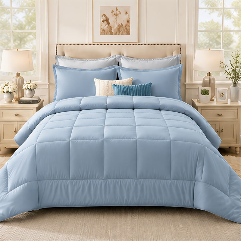 2/3pcs Summer Comforter-Double-Sided Tech Fabric, Large & Extra-Large Bed Bedding Sets, Lightweight Comforter-Soft Breathable For Hot Sleepers&Night Sweats-Elegant Bedroom For Couples & Solo Users, 1Comforter, 1/2Pillowcase, Random Color