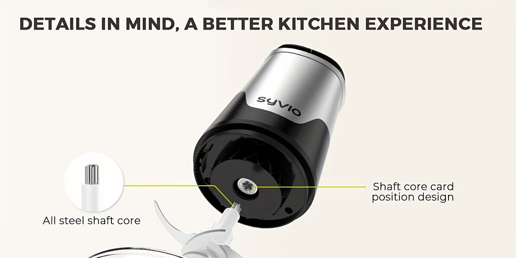 Syvio Food Processors with 2 Bowls, Meat Grinder 4 Bi-Level Blades, Mini Electric Food Chopper 450W, for Baby Food, Meat, Onion, Vegetable Chopper, 2 Speed, 8 Cup And 8 Cup, Christmas Gifts