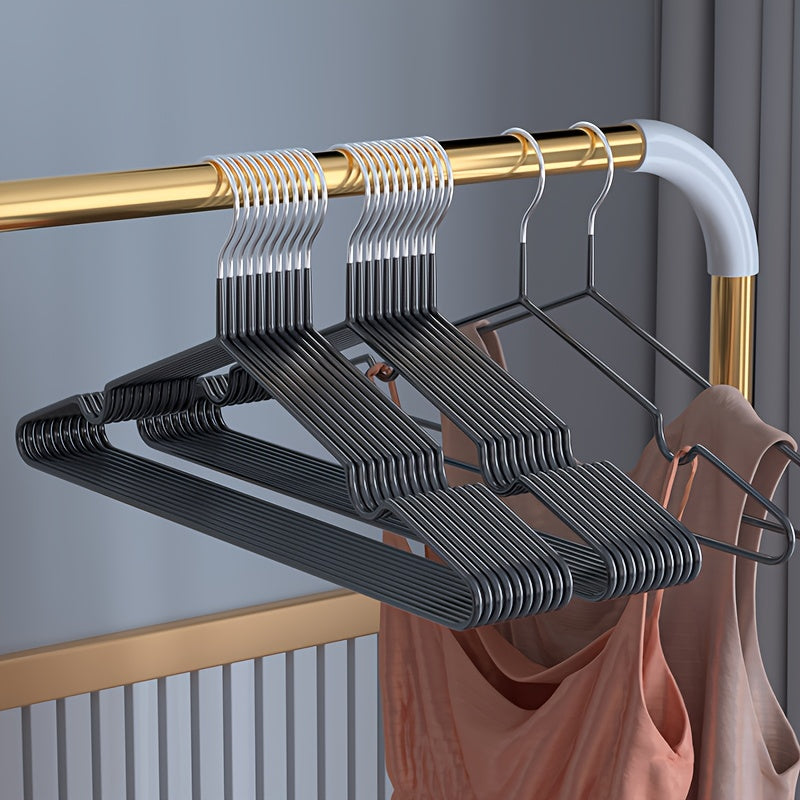 60/50/25/20pcs, Non-slip Heavy-duty Hanger, (15.75" × 7.87"), 40-50g Black Manganese Steel Dip Hanger, Bedroom Storage, Laundry Storage Helper, Advanced Long-lasting Storage Solution For Bedroom And Closet, Wet And Dry, Space-saving Design