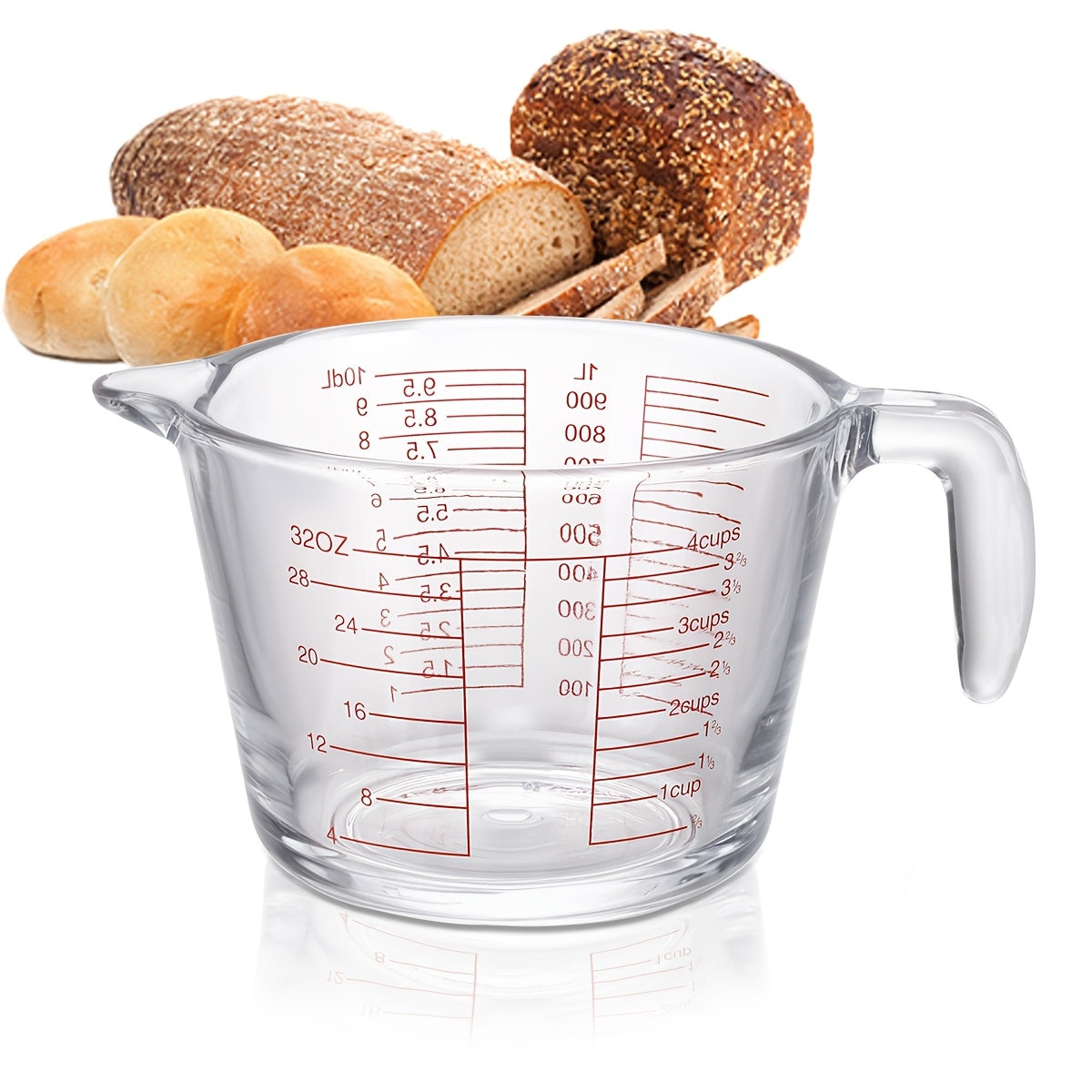 1/3pcs Glass Measuring Cups (10.14oz 16.91oz 33.81oz) Food Grade Measuring Cups - Microwave/Oven Suitable for Home Baking, Cooking, And Kitchen Essentials
