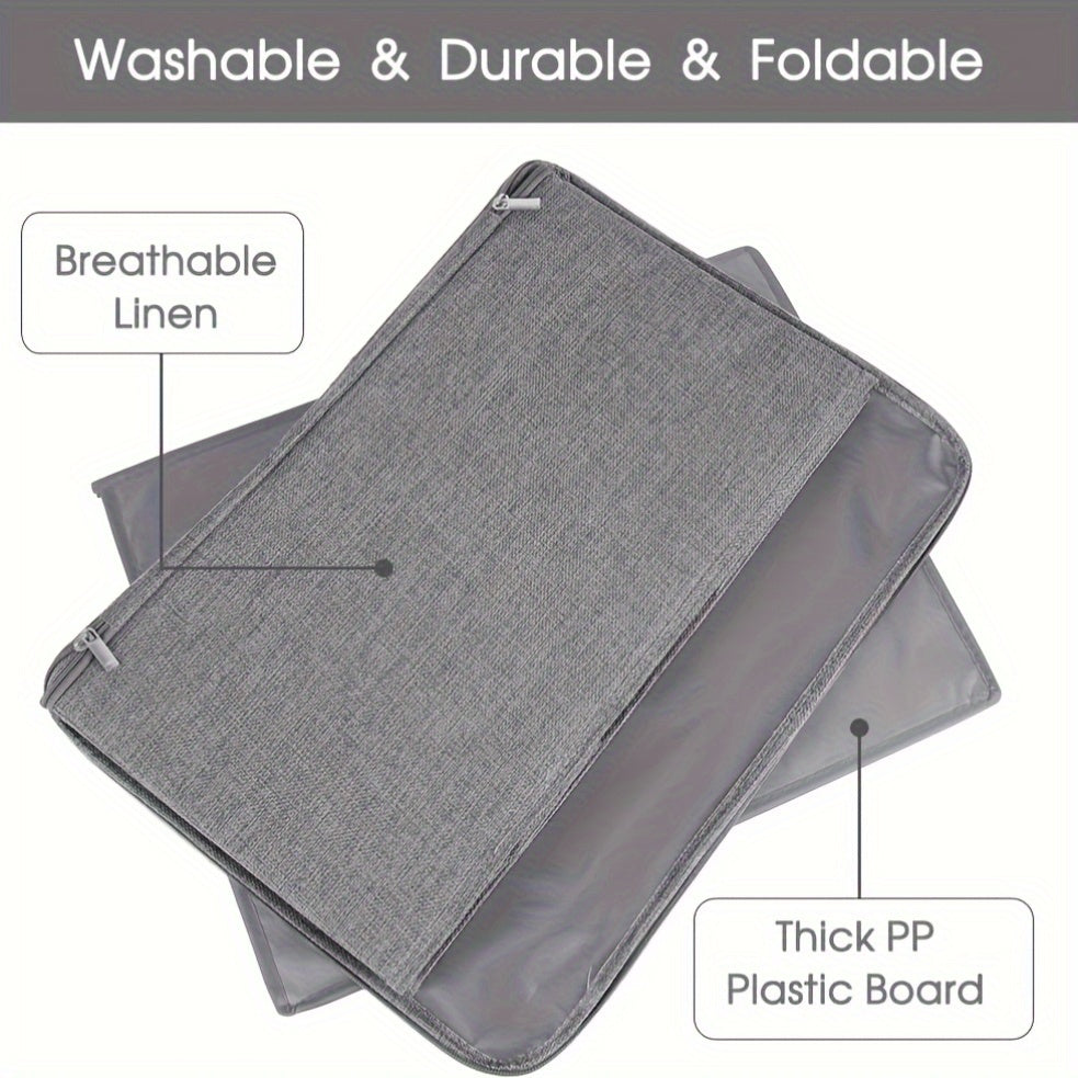 4pcs, Extra-large Foldable Cationic Storage Box, Waterproof Storage, Bed Sheet Organizers, Foldable Storage And Organization Boxsuitable For Wardrobes, Bedrooms, Kitchens, Books, Multi-functional Storage And Organization Box(dual Zippers, 3 Handles)