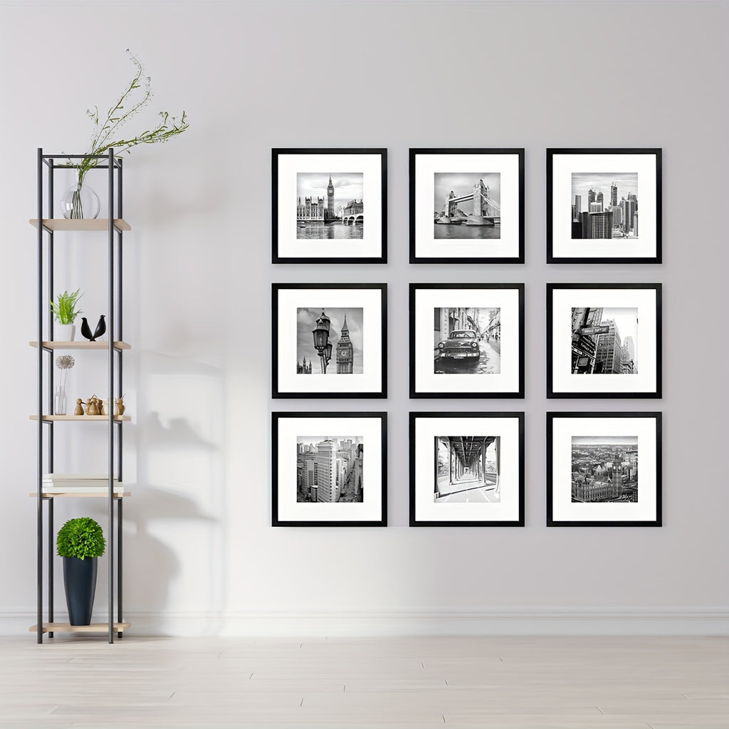 3pcs/set of white and black square frames 8*8in and 12*12in decorative photo frames, which can be given to friends and family as holiday gifts, suitable for hanging on the walls of corridors and living rooms, photo paper is not included.