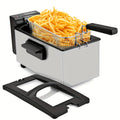 Countertop Deep Fryer for Home, Black Electric Oil Fryer with Adjustable Temperature and 2.5L, 3L, 6L or 1.32 Gallon Options for Family Cooking