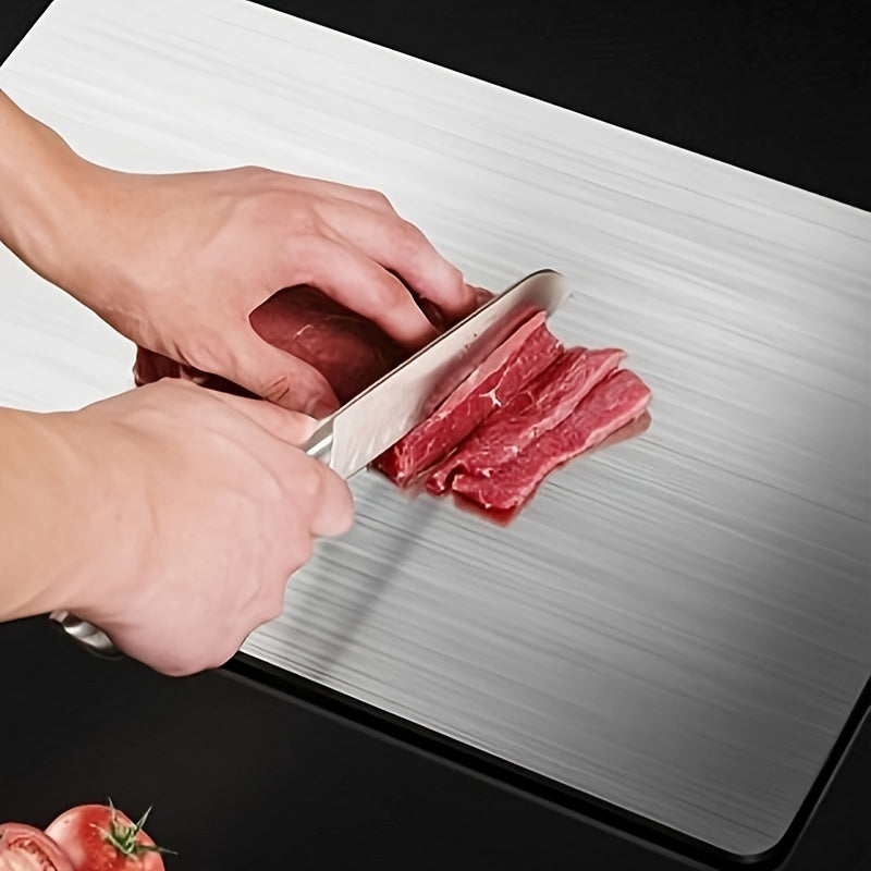 3pcs Premium Stainless Steel Cutting Board Set- Durable, Easy to Clean, Kitchen Ready, Space-Saving, Rust-Resistant, and BPA-Free, Safe for Food Preparation